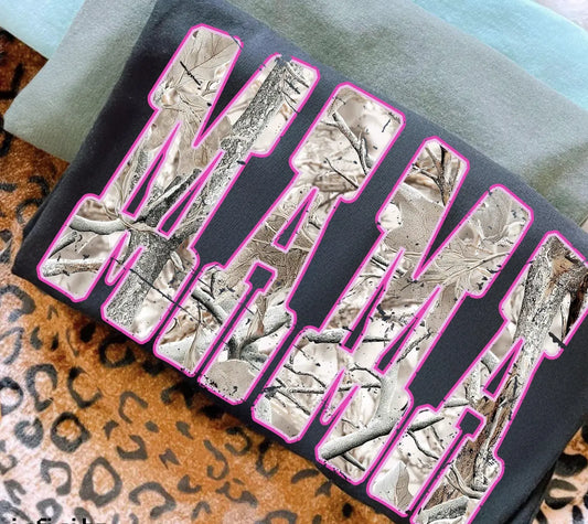 Camo Mama Hot Pink Outline brandedbybarta
