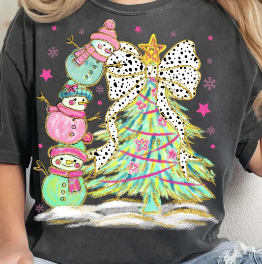 Colorful Snowman Christmas Tree brandedbybarta