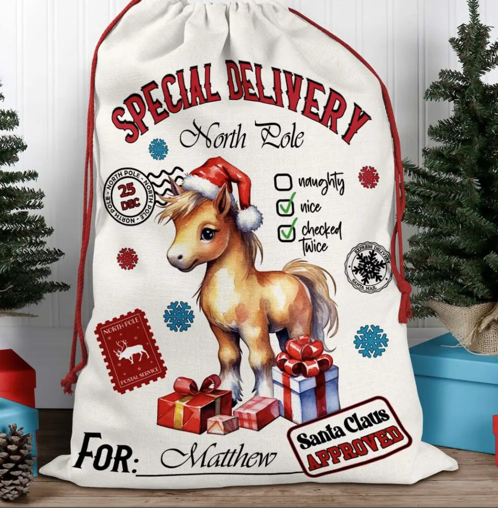 Vintage Santa Sack Branded By Barta