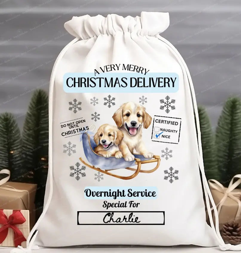 Puppy Santa Sack Branded By Barta