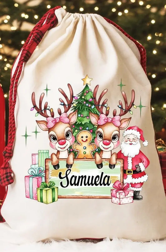 Girly Christmas Santa Sack Transfer Branded By Barta