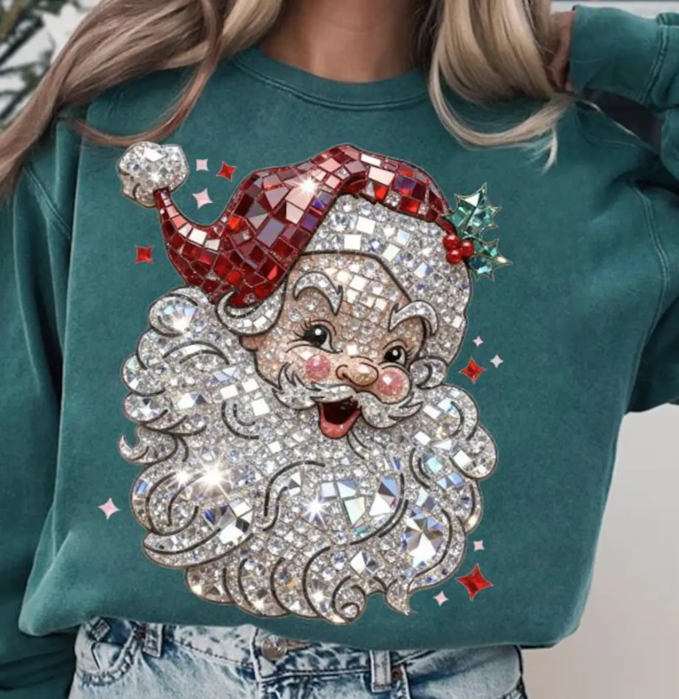 Rhinestone Santa brandedbybarta
