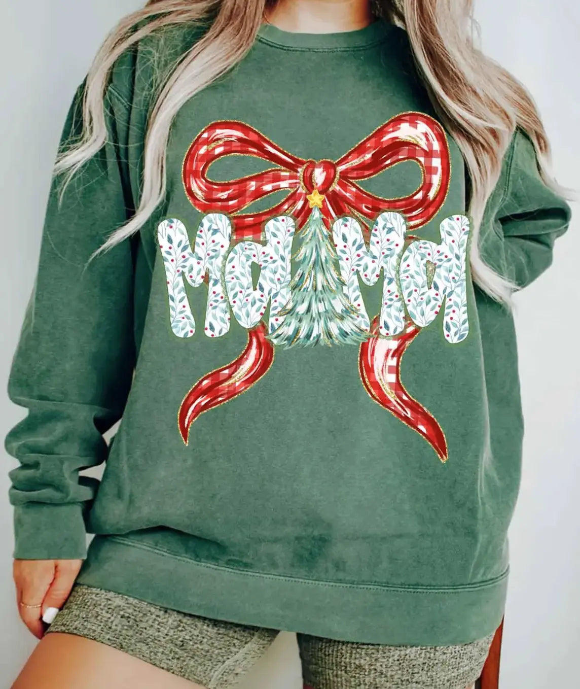 Mama Christmas Tree Bow brandedbybarta