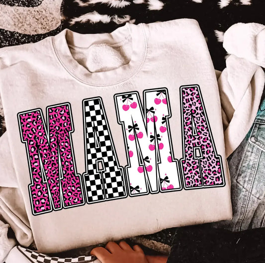 Pink Cherries Checkered Leopard Mama brandedbybarta