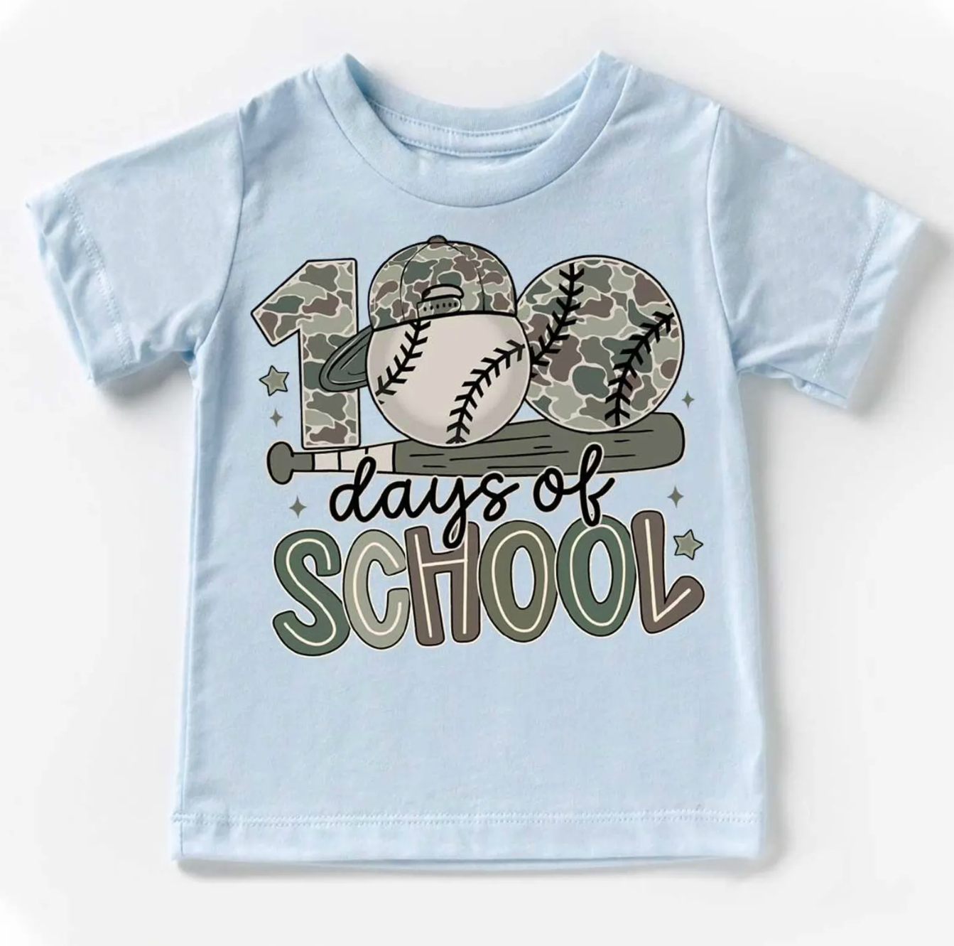 100 Days Of School Camo Baseball