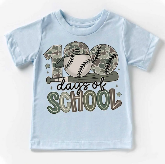 100 Days Of School Camo Baseball