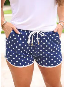 Navy Polka Dot Everyday Shorts Branded By Barta
