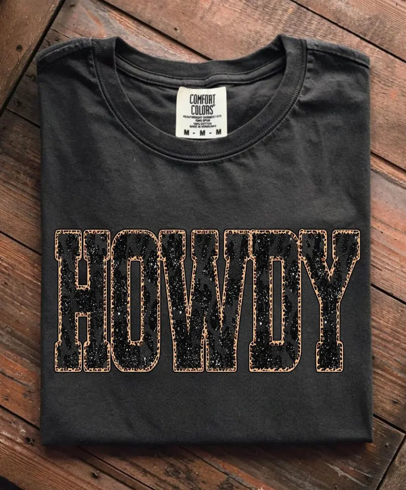 Howdy Leopard Faux Glitter brandedbybarta