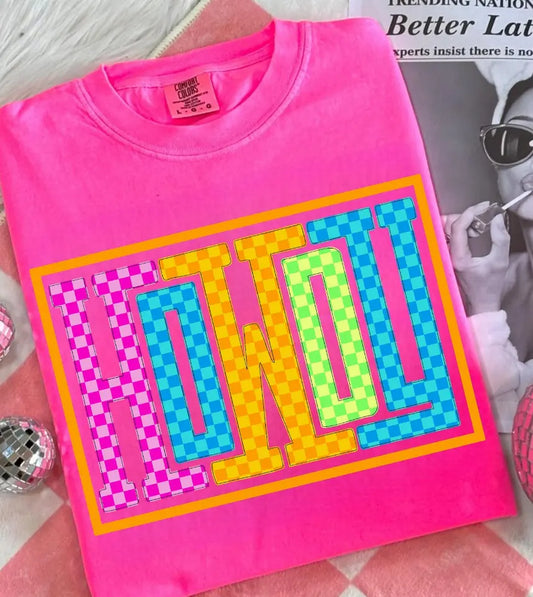 Neon Checkered Howdy brandedbybarta