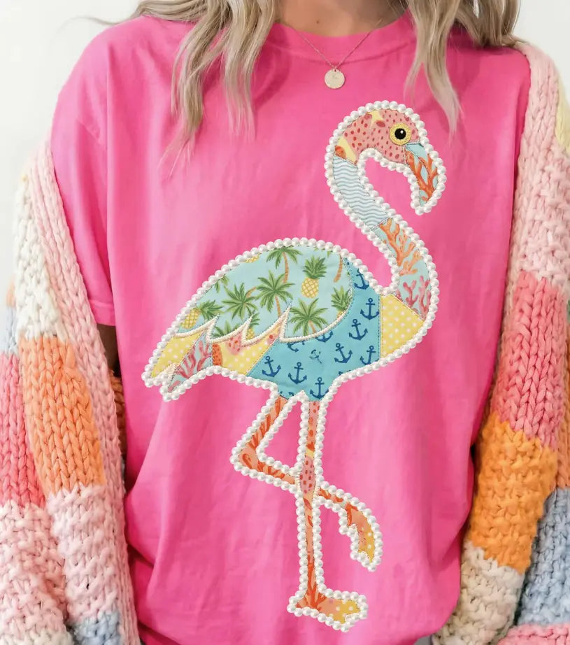 Faux Quilted Pearl Flamingo brandedbybarta