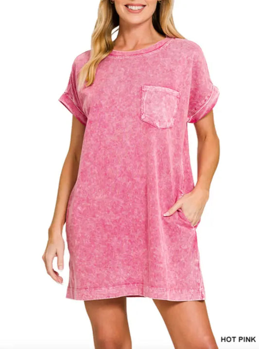 Halo snow washed premium cotton t-shirts dress Branded By Barta