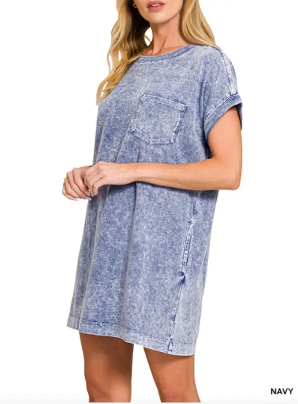 Halo snow washed premium cotton t-shirts dress Branded By Barta