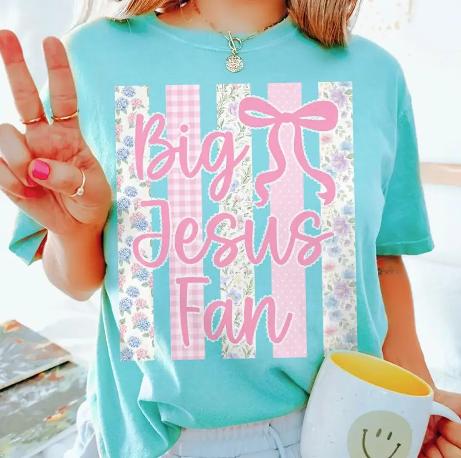 Striped Floral Big Jesus Fan brandedbybarta