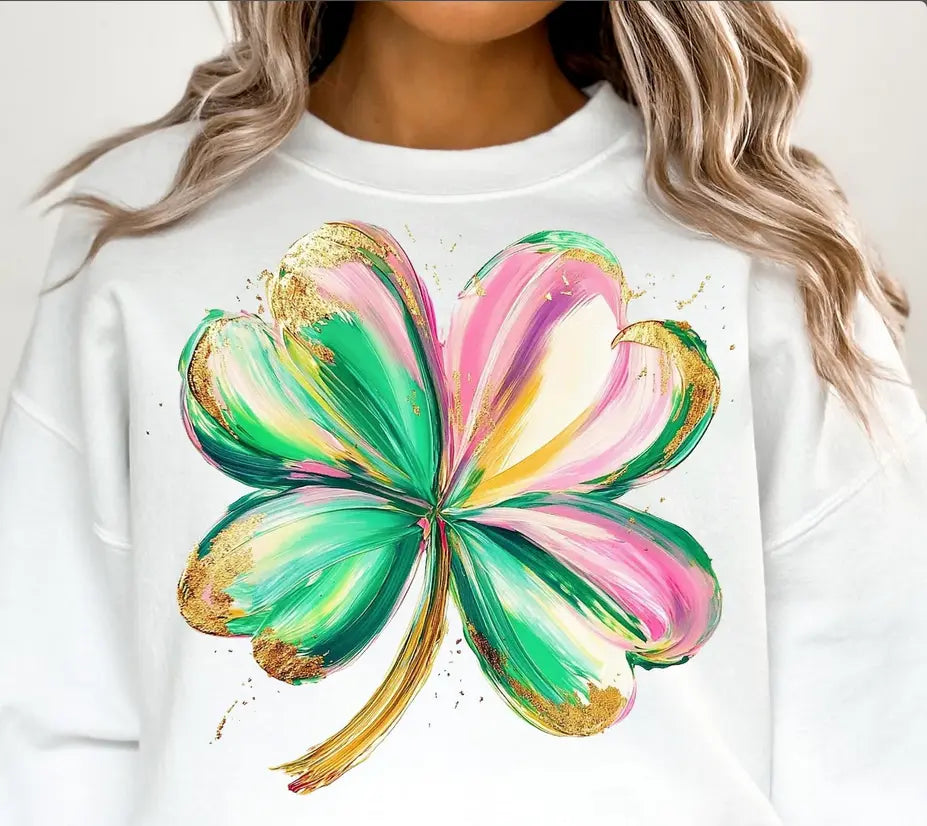 Watercolor st patty clover