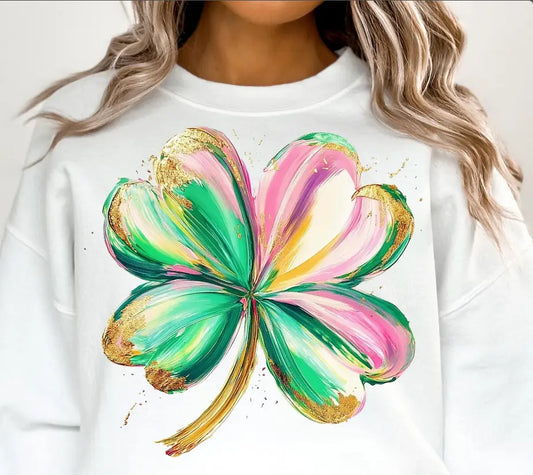 Watercolor st patty clover