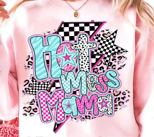 Hot Mess Mama Colorful Checkered brandedbybarta