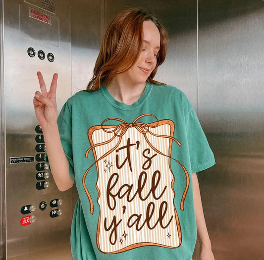 Its Fall Yall with Bow (Copy) Branded By Barta