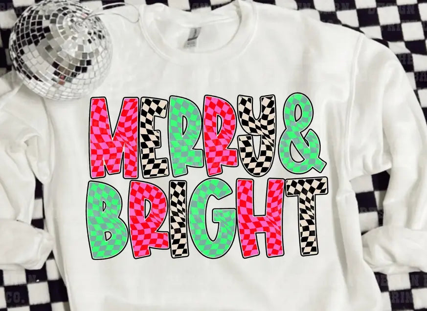 Merry and Bright Checkered Branded By Barta