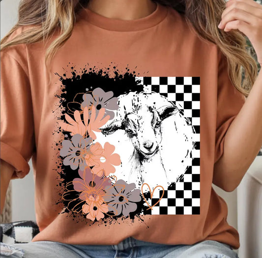 Floral checkered goat brandedbybarta
