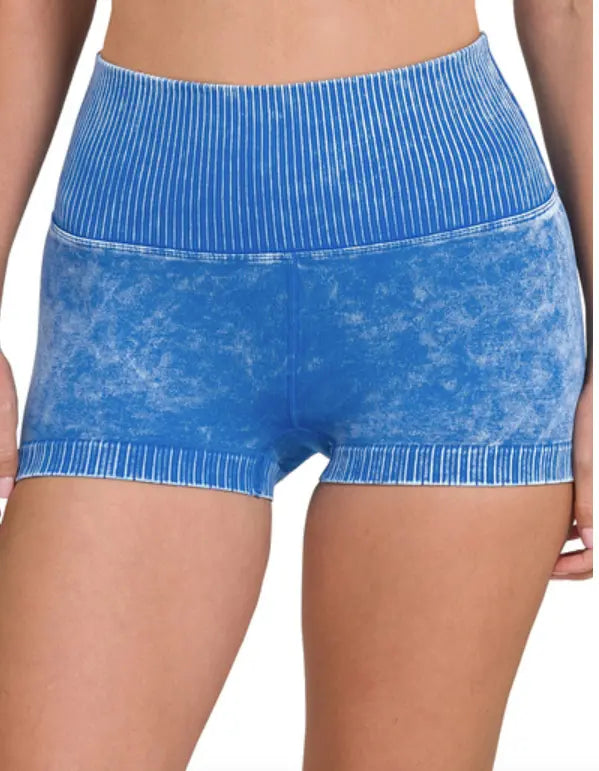 Washed Seamless High Waist Shorts Leggings 42POPS