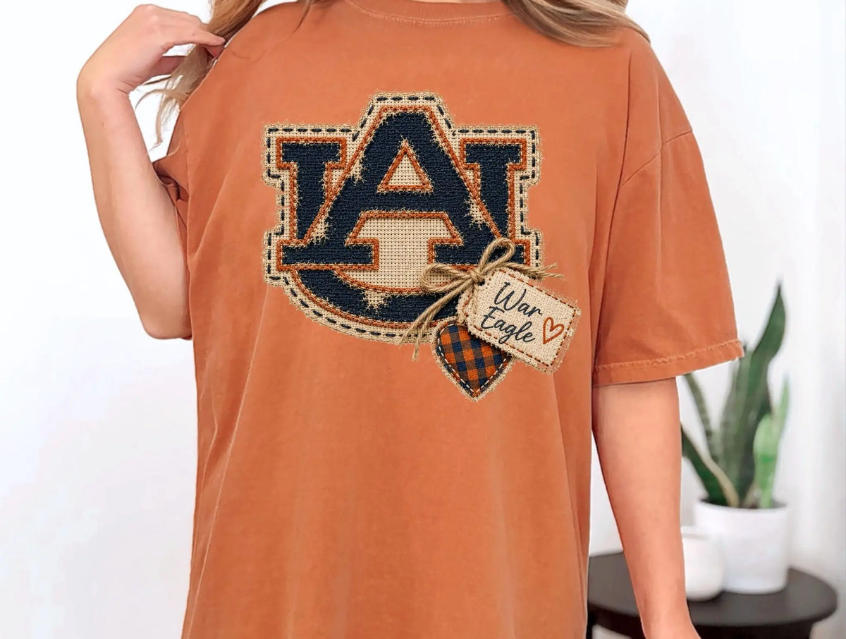 Auburn War Eagle Faux Patch Game Day Graphic brandedbybarta