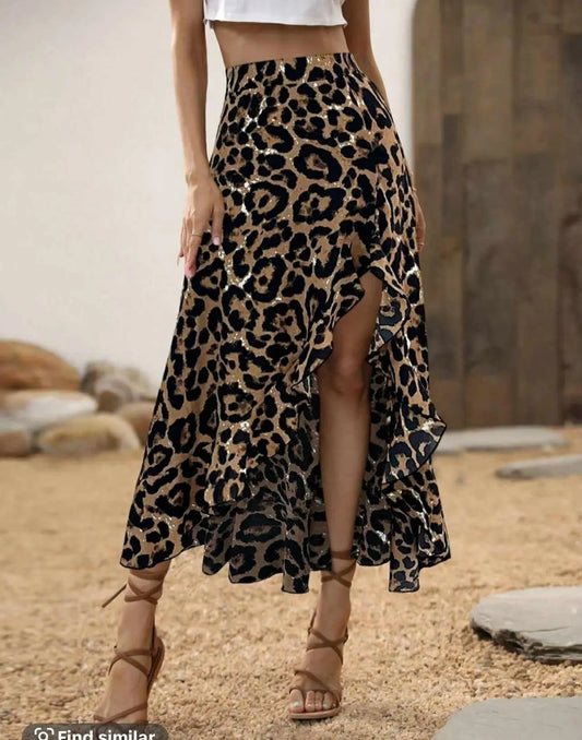 Leopard Print Skirt Branded By Barta