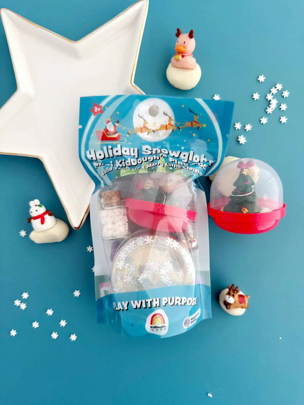 Holiday Snowglobe Mini KidDough Play Pack Earth Grown KidDoughs (KidDoughs by EGKD)