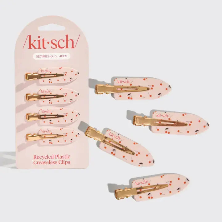 Recycled Plastic Creaseless Clips 4pc Set- Cherry Print BBB Powered By ODS