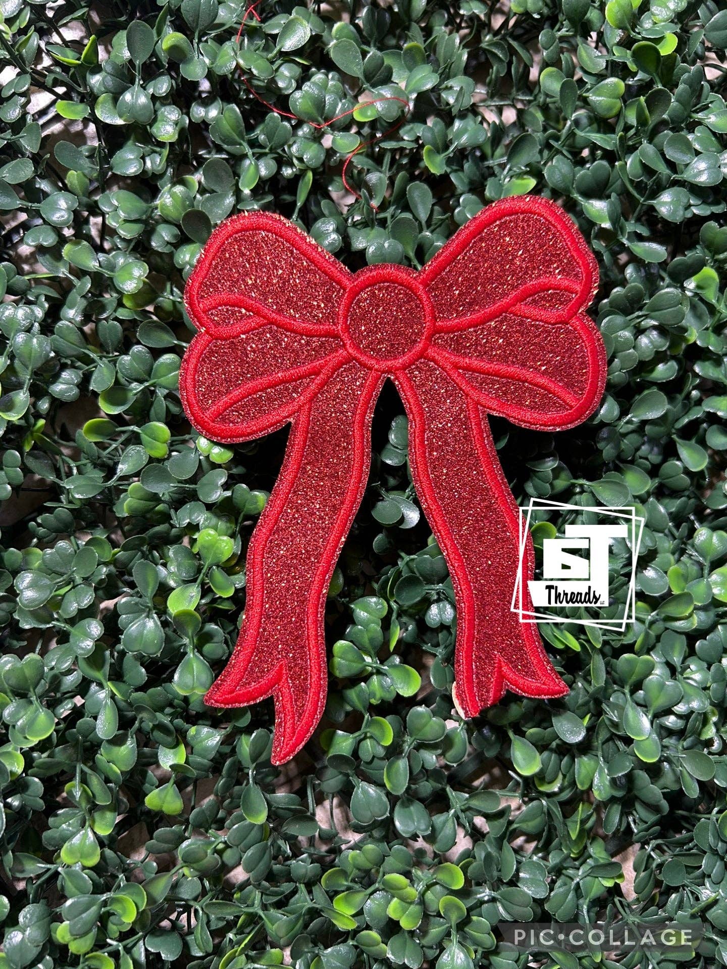 Glitter Bows(Set of 2) ....Patches Only 6j Threads LLC