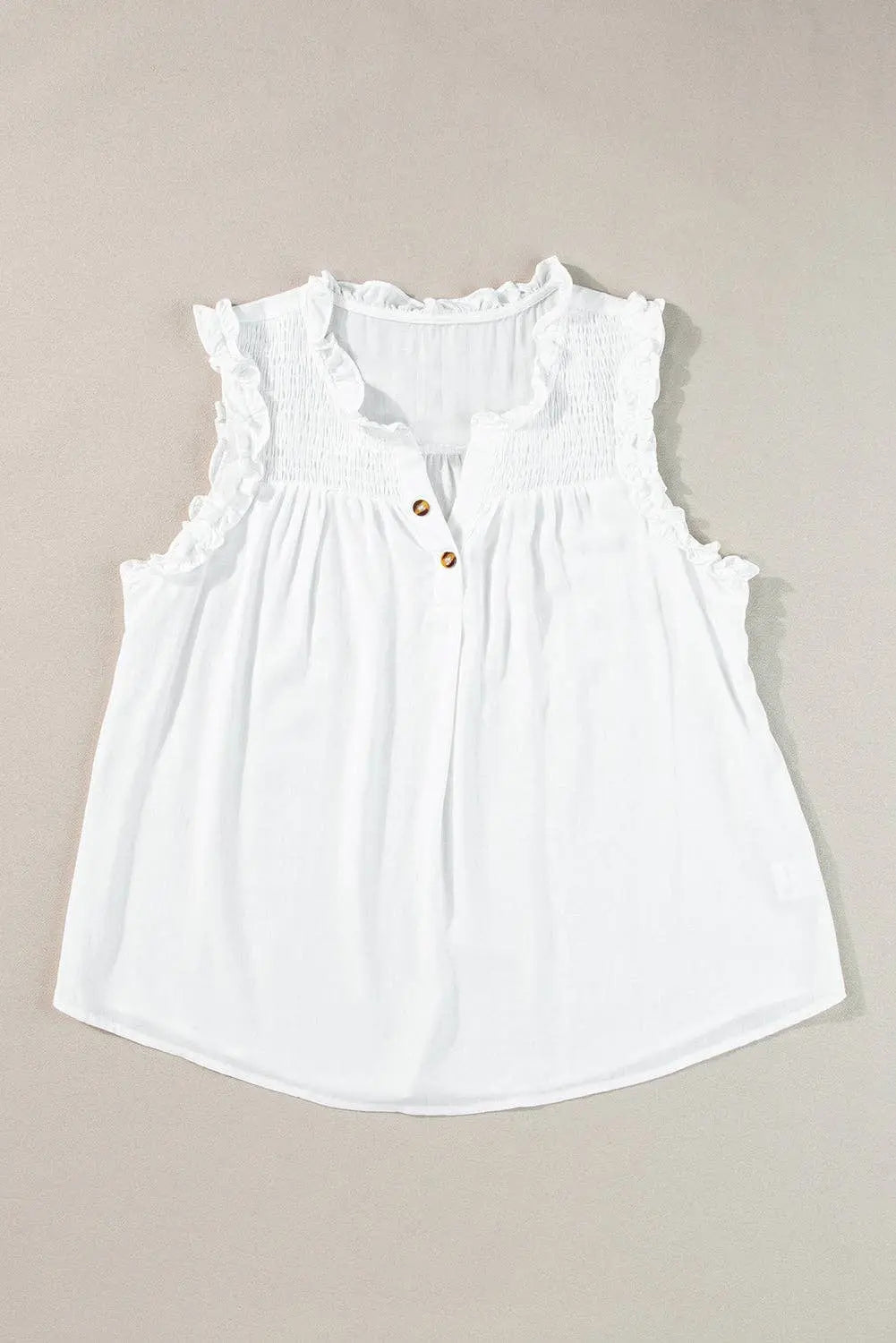 Ruffle Trim Tank Top - Branded By Barta