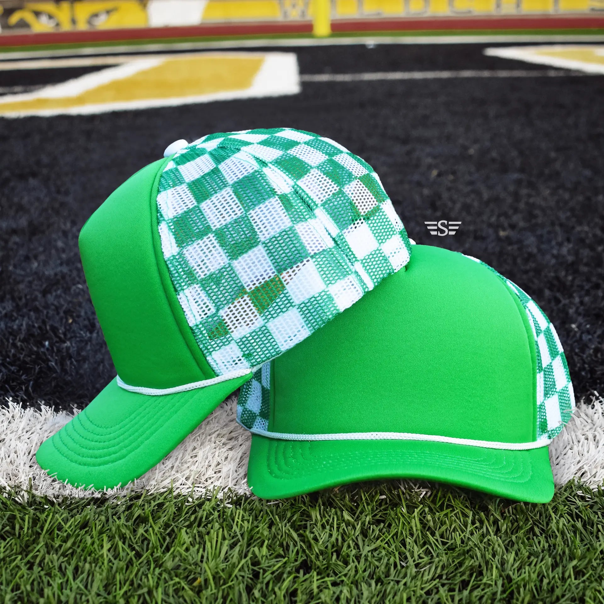 Checkered Mesh Back Foam Trucker Cap - Branded By Barta