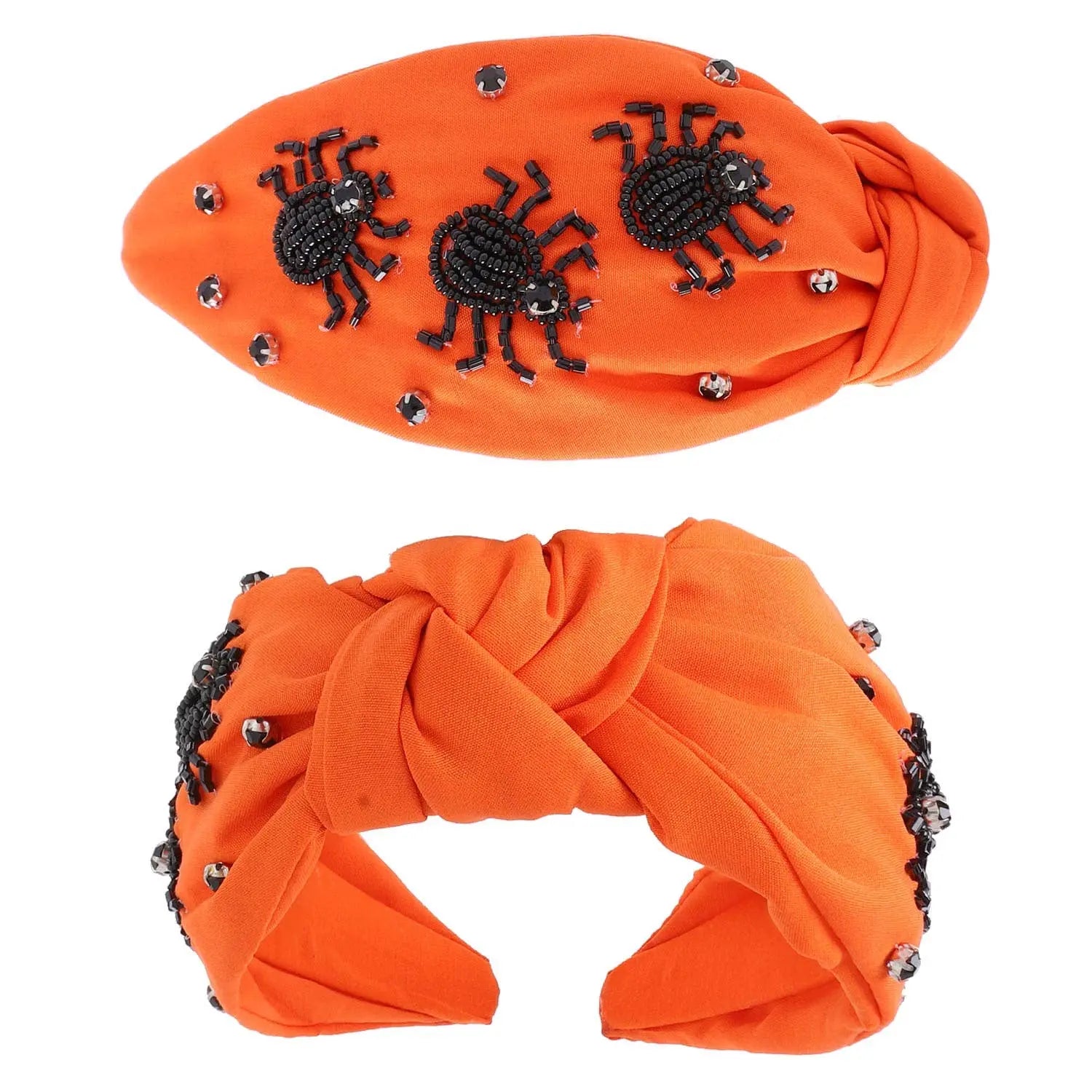 Beaded Spiders Rhinestone Jeweled Knotted Headband SP Sophia Collection