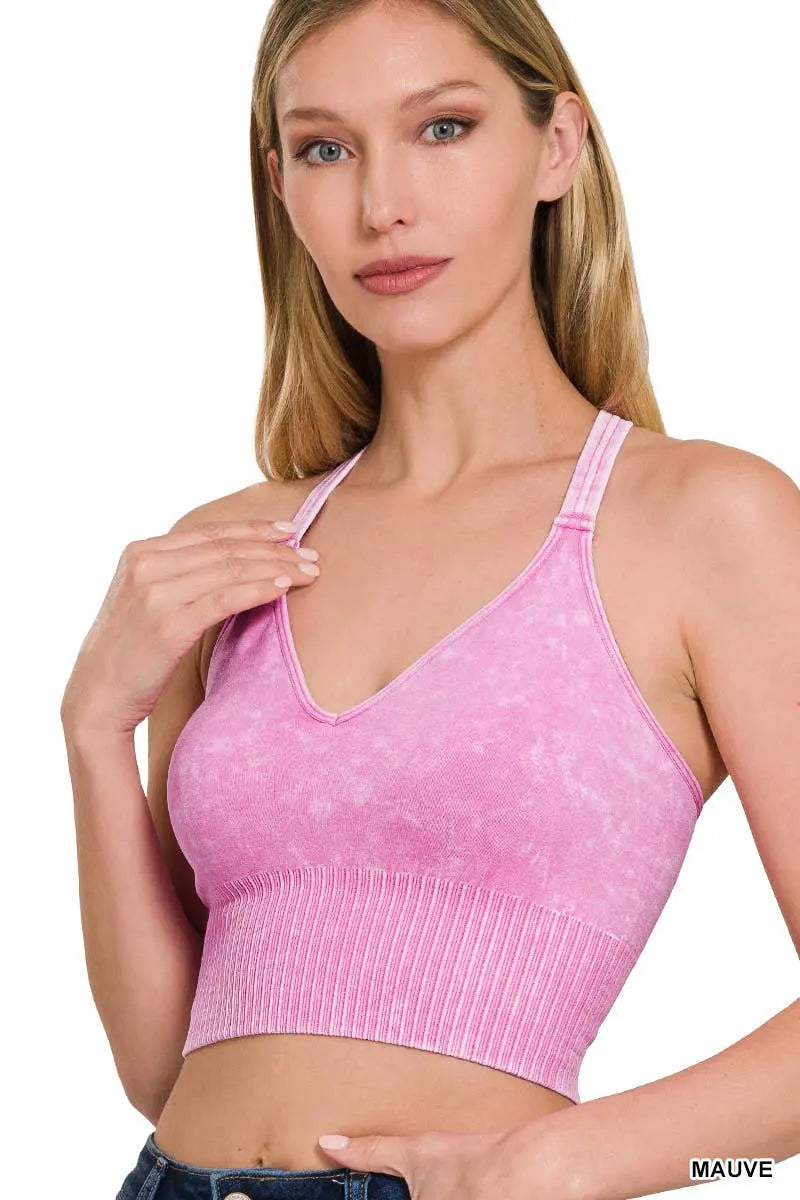 Washed Seamless Bra Cross Back - Branded By Barta