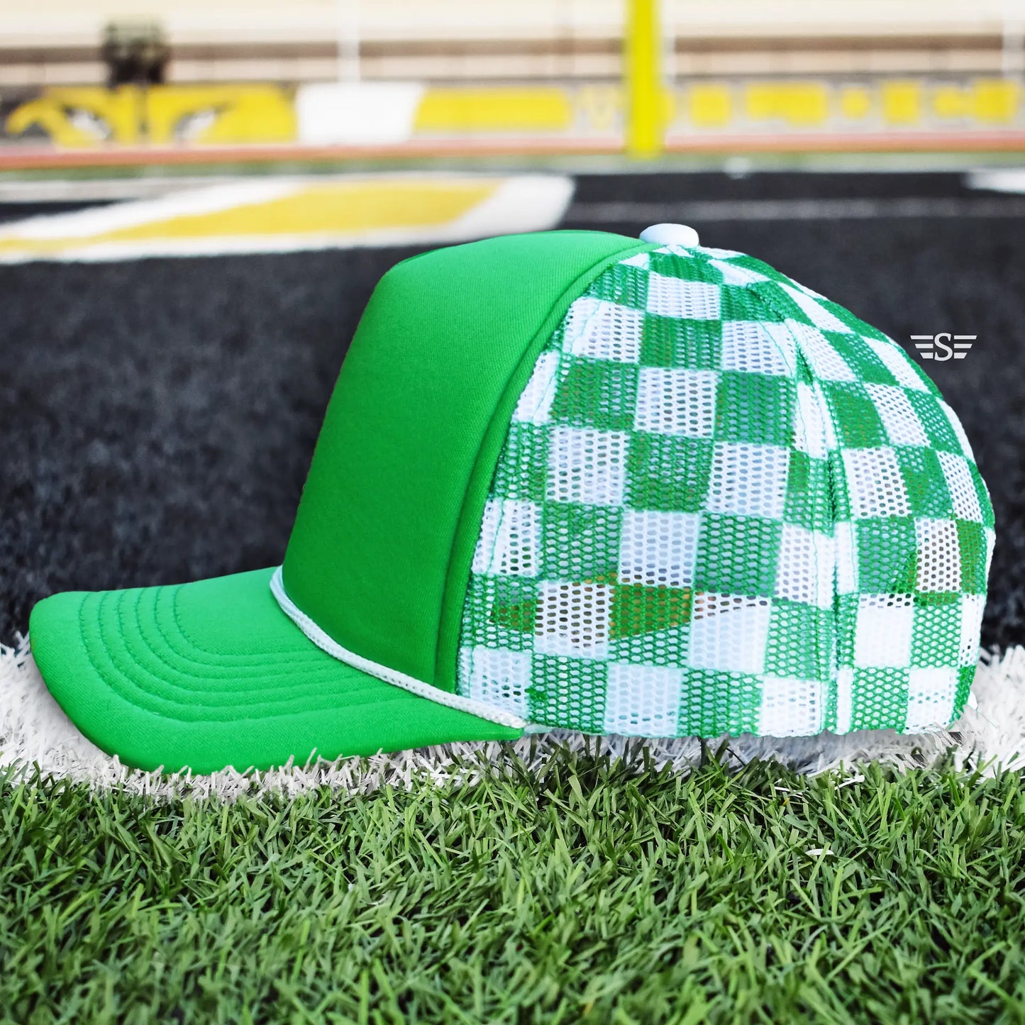 Checkered Mesh Back Foam Trucker Cap - Branded By Barta