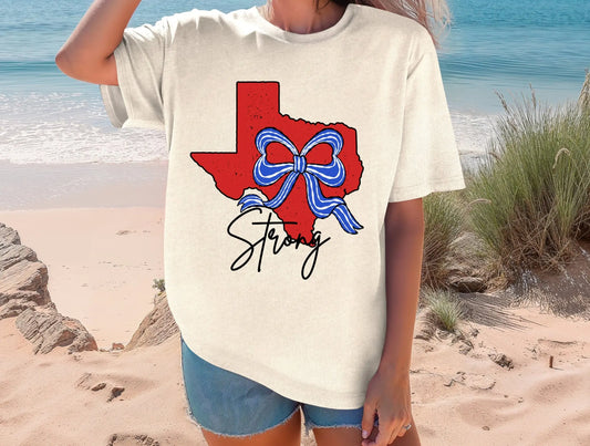 Texas Strong W/ Bow Tee Branded By Barta