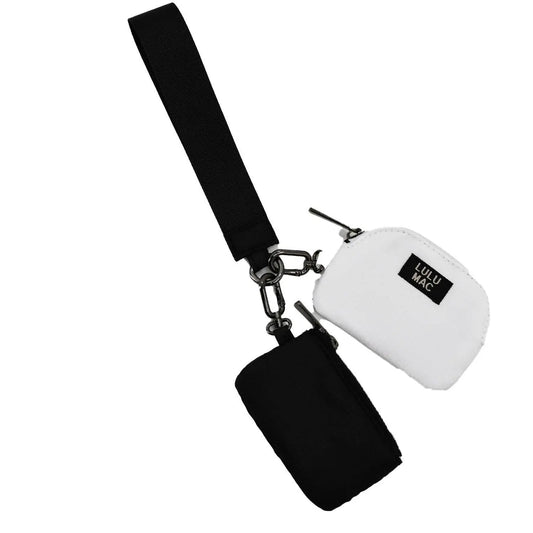 DP-8162 Black/White Lulu Mac Double Pouch Wristlets Girlie Girl Originals