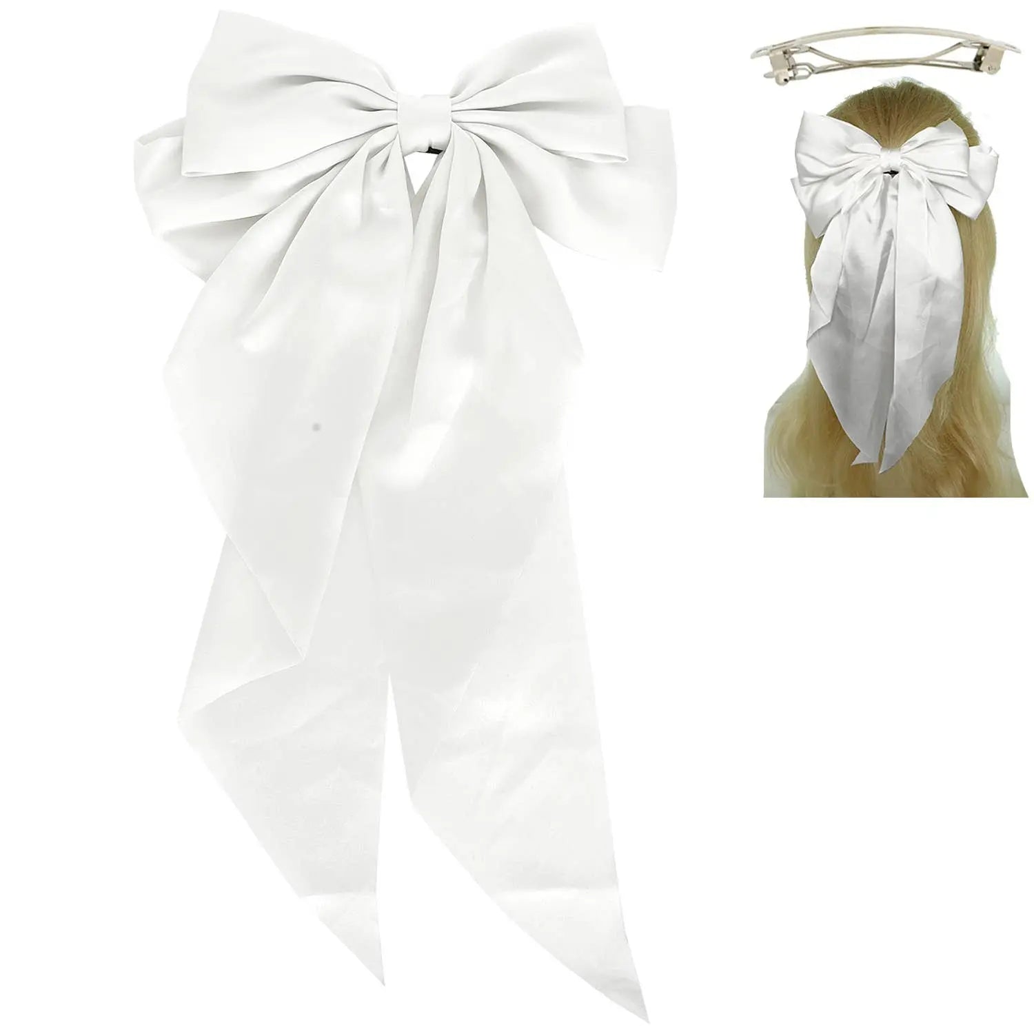 Fashion Fabric Bow Ribbon Barrette Hair Clip SP Sophia Collection
