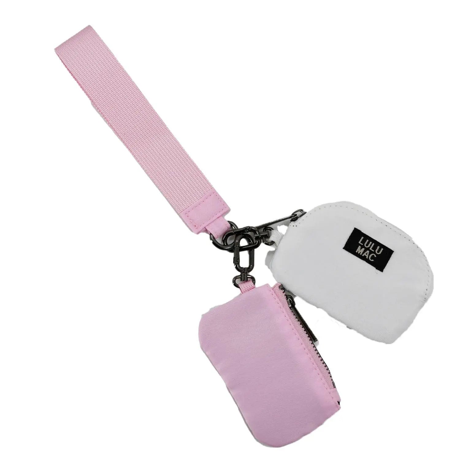 DP-8162 Pink/White Lulu Mac Double Pouch Wristlets Girlie Girl Originals