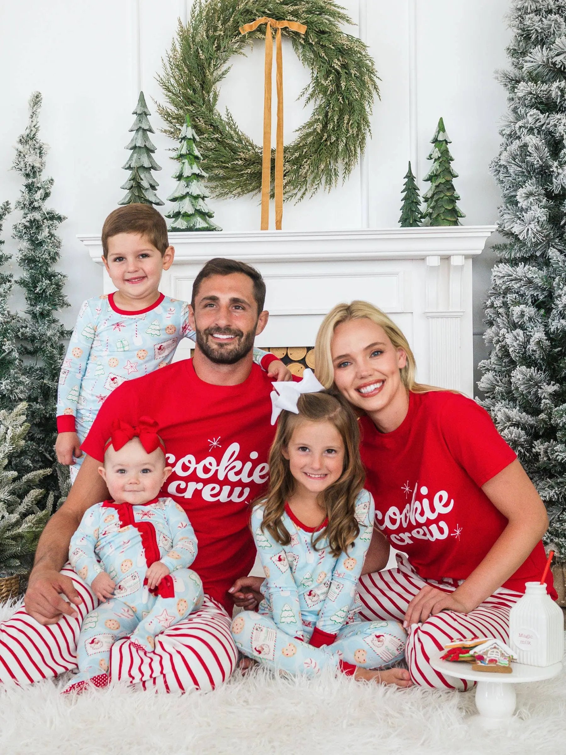 SoftSnooze™ Kids Bamboo Viscose Santa Sweets Long Sleeve Pajama Set RuffleButts + RuggedButts