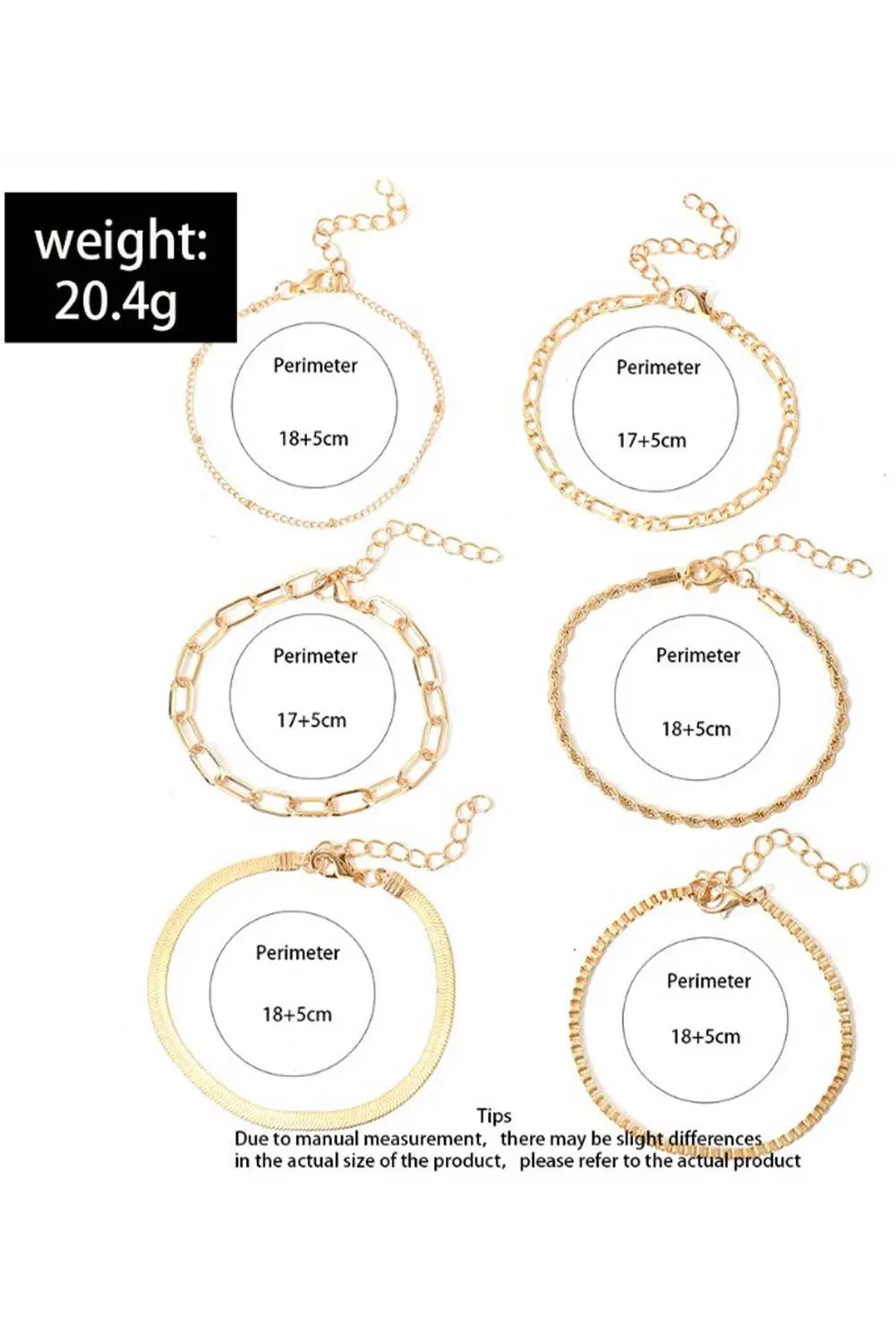 LDC Multi Layered Adjustable Chain Bracelet Set Little Daisy Closet