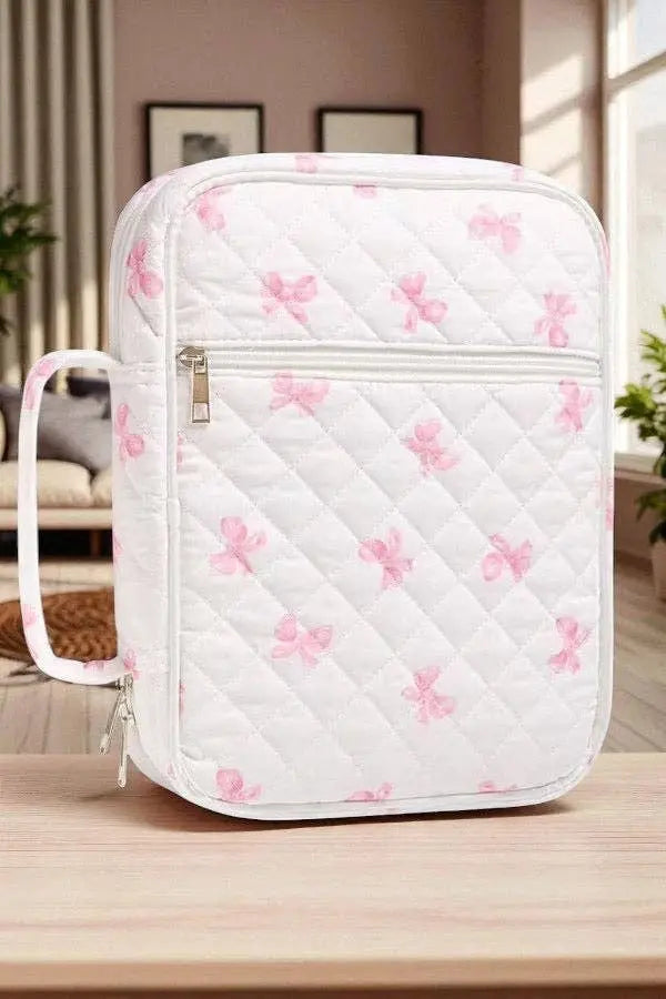 Elise Pink Bow Bible Cover Nash Grey