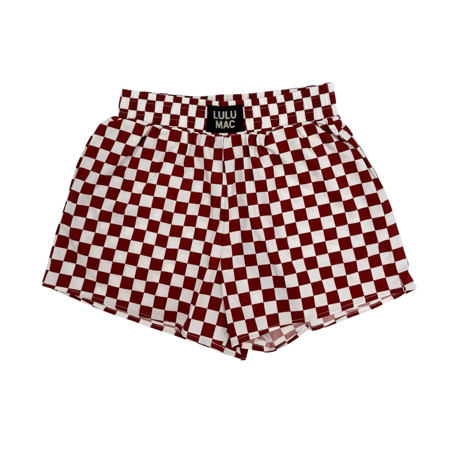 BXCK-MAROON/WHITE CHECK BOXER SHORT Girlie Girl Originals