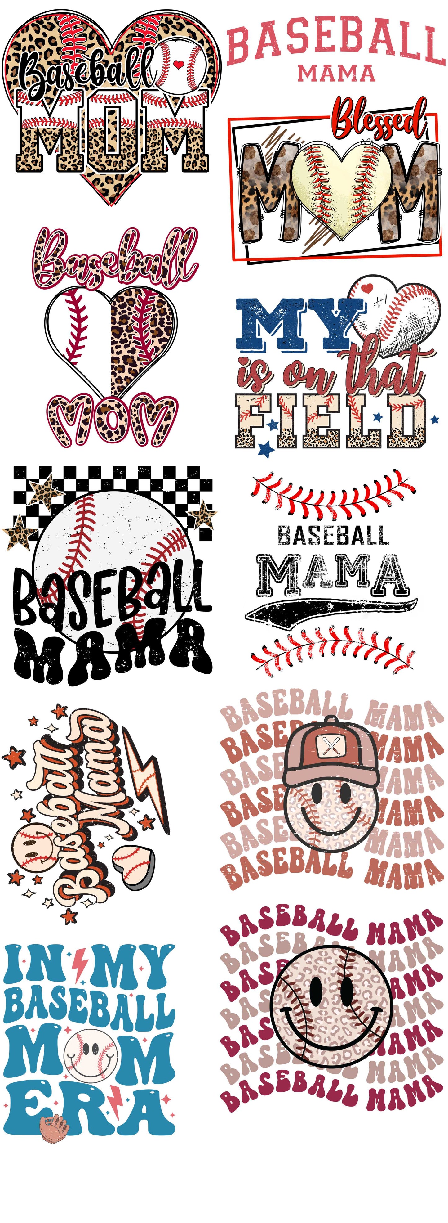 Baseball Mom 1 Pre Made Gang Sheet