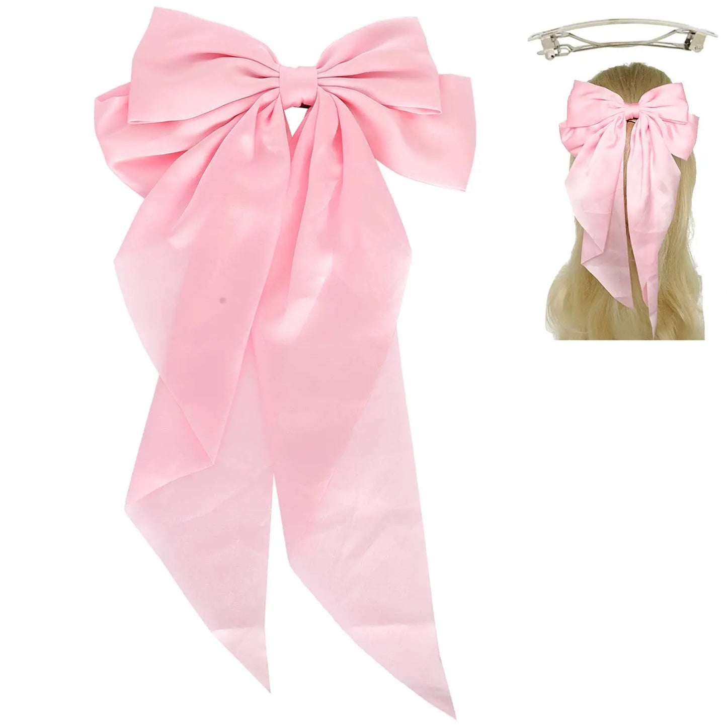 Fashion Fabric Bow Ribbon Barrette Hair Clip SP Sophia Collection
