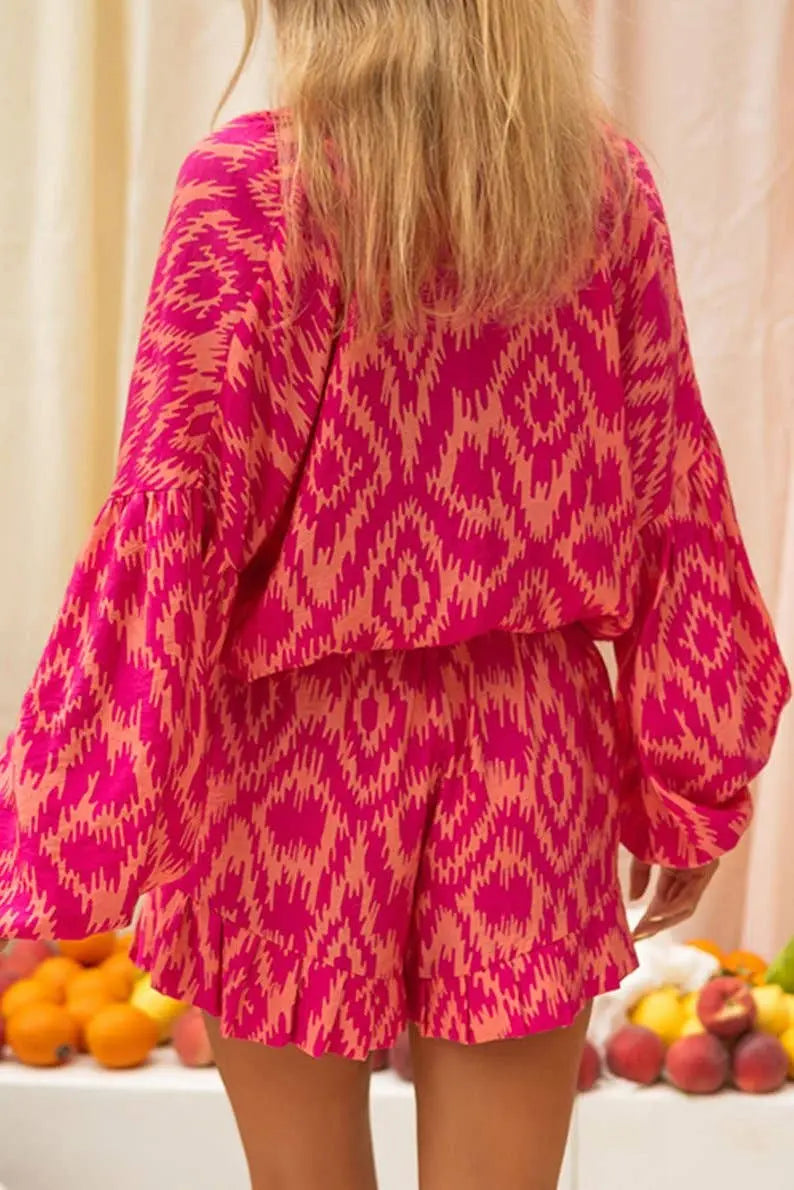 AZTEC GEOMETRIC TOP AND SHORTS SET - Branded By Barta