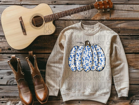 Blue floral Pumpkin