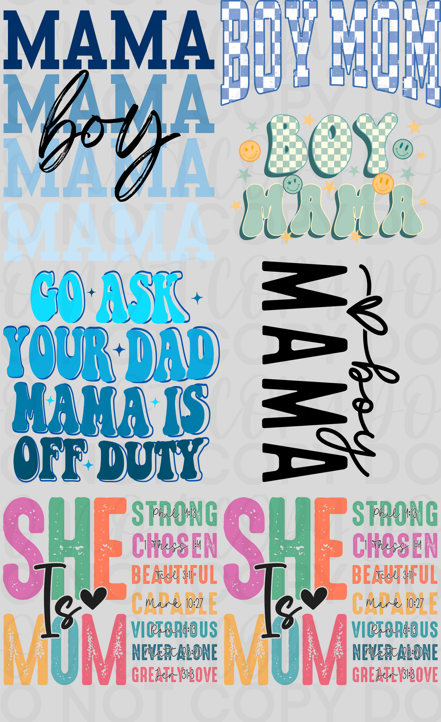 Boy Mama/Mama Premade Gang Sheet