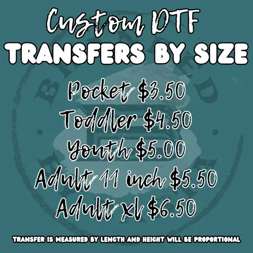Custom DTF Transfers By Size - Branded By Barta
