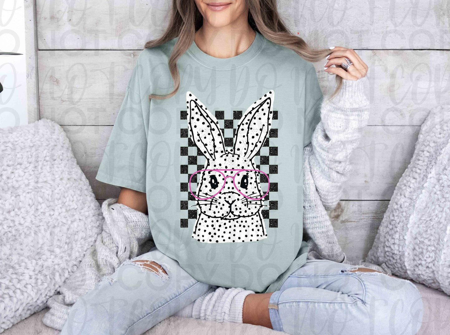 Checkered Easter Polka Dot Bunny