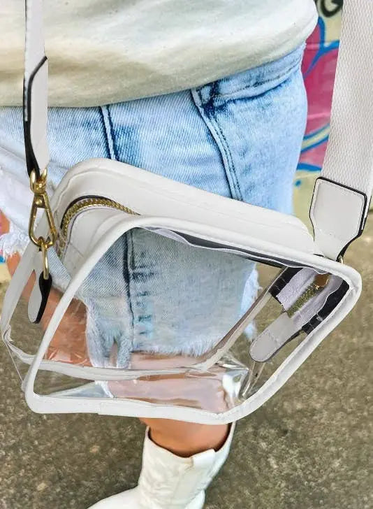 Mustard Clear PVC Leather Strap Crossbody Bag Lovesoft